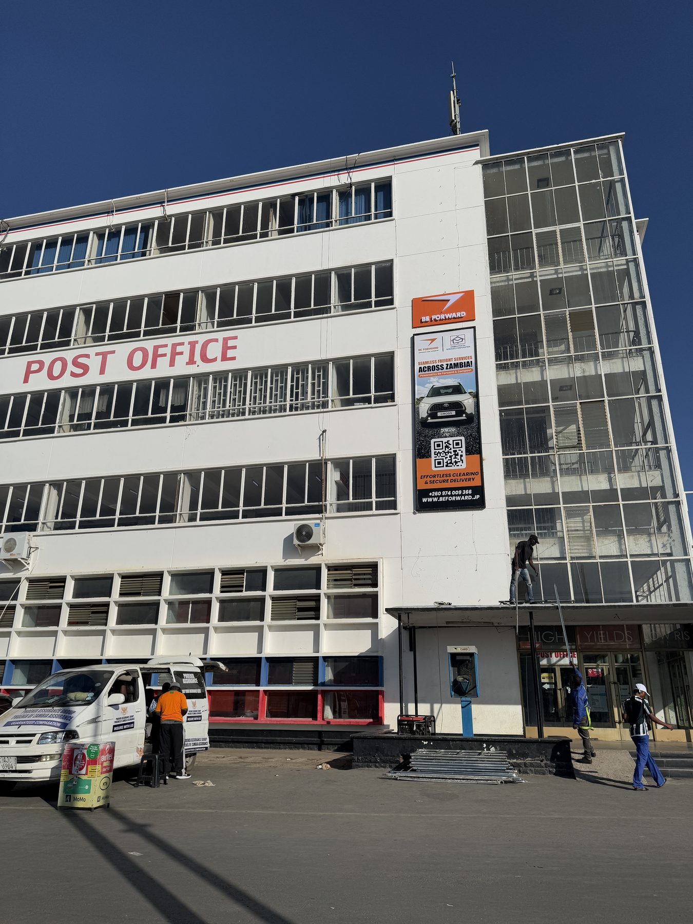 Office exterior with BE FORWARD signage