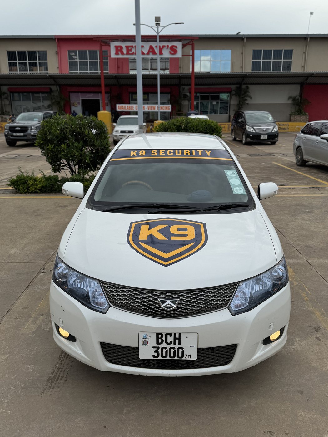 K9 Security branded patrol car with rapid response livery